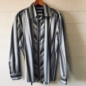 Zagiri (Nordstrom) Mens Striped Shirt LARGE